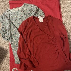 Set Of Two Large Maternity Long Sleeve~Vintage